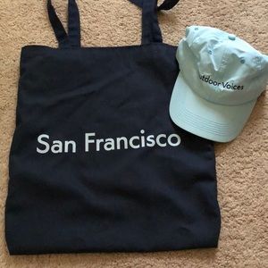 Outdoor voices San Francisco hat & tote